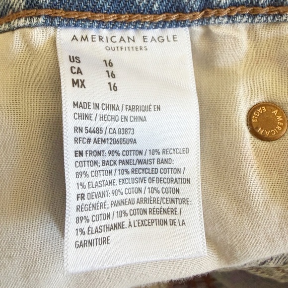 American Eagle Relaxed Jean Denim Distressed Cut Off Shorts Size 16 - Picture 12 of 12